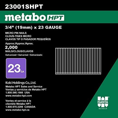 Metabo HPT Pin Nails | 1-Inch x 23 Gauge | Electro-Galvanized | 2,000 Count | 23002SHPT(3/4″ x 23 GA)