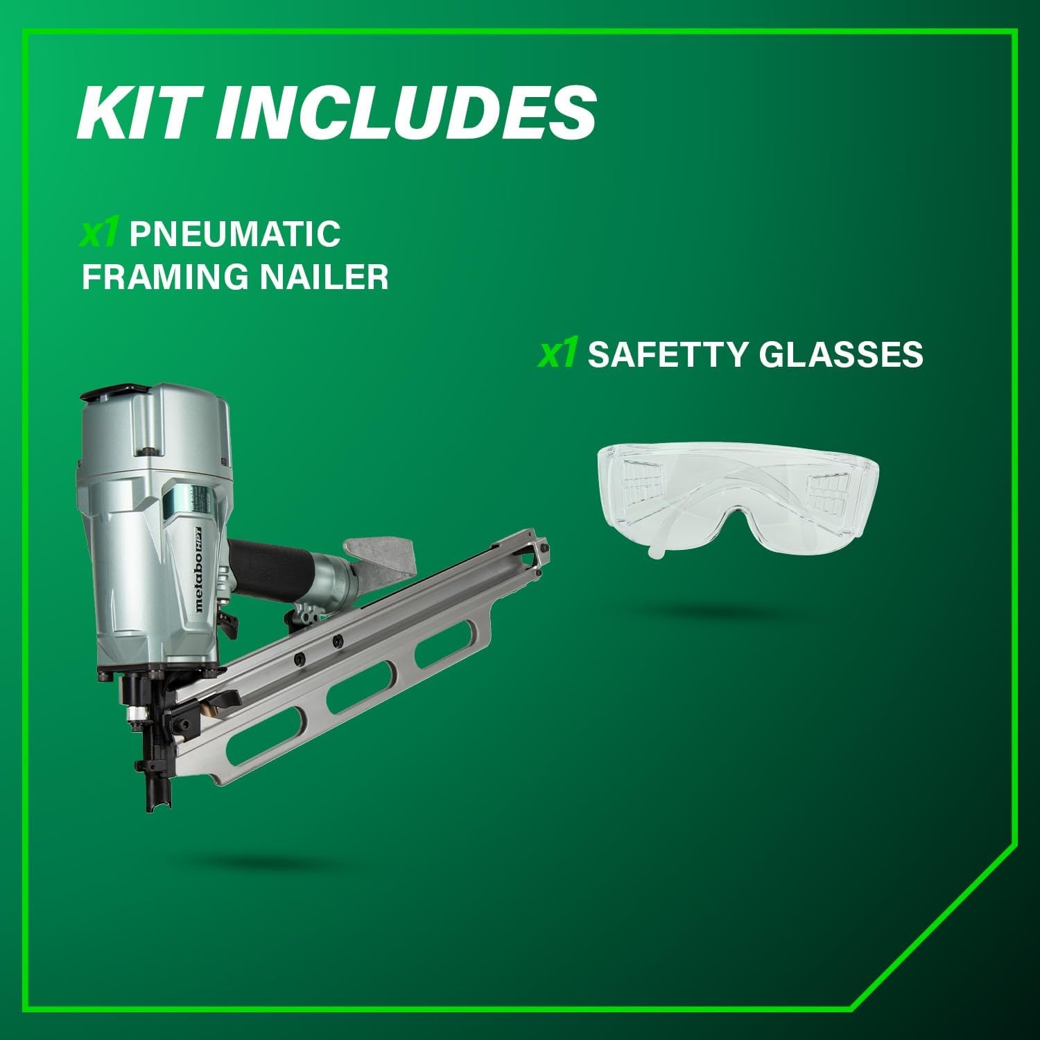 Metabo HPT Framing Nailer | High Grade Aluminum Magazine | Tool-less Depth Adjustment | Pneumatic | Framing Nails 2-Inch to 3-1/4-Inch | Rafter Hook | NR83A5(Y)(NR83A5Y (Aluminum Magazine))