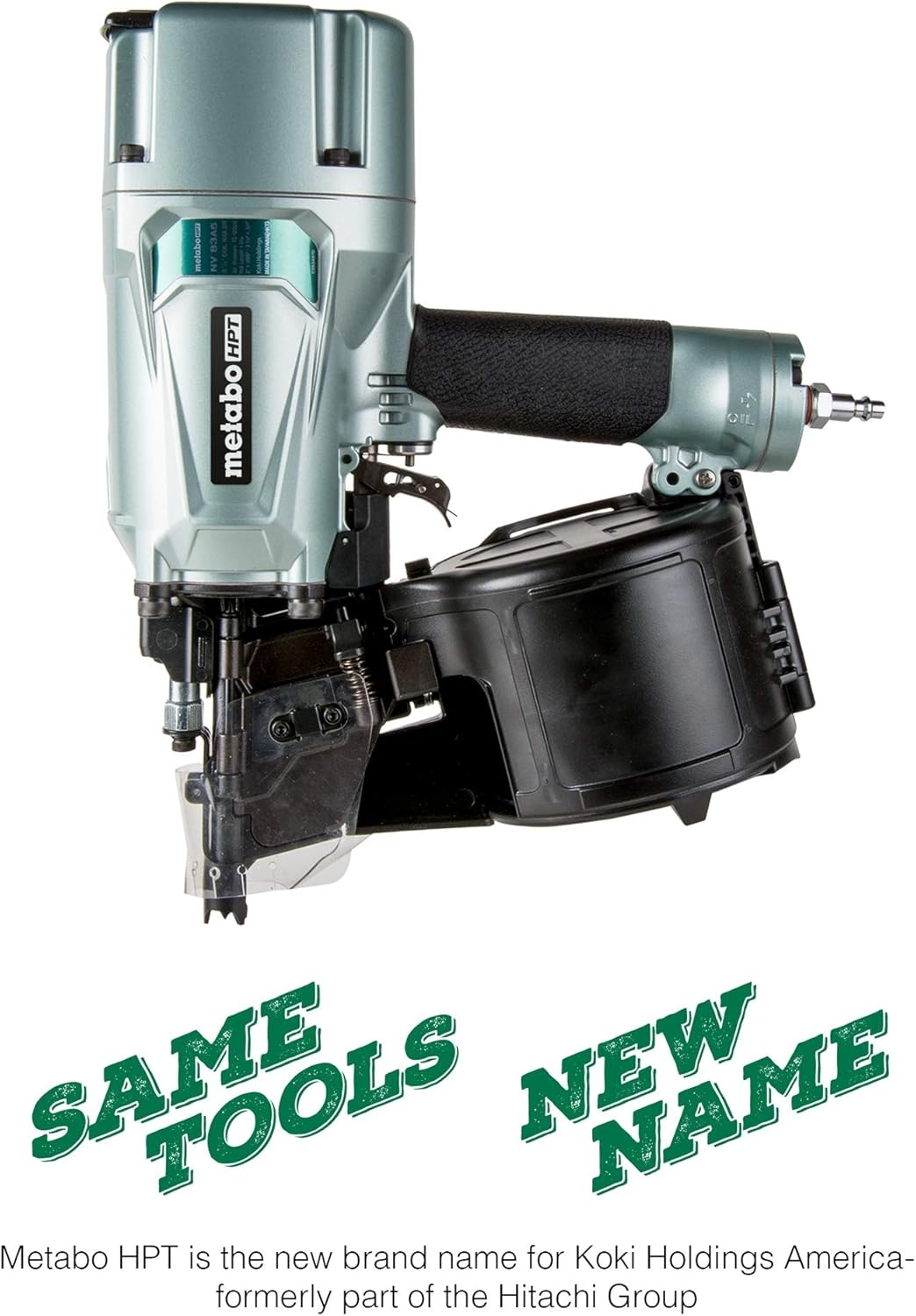 Metabo HPT Coil Framing Nailer | Pro Preferred Brand of Pneumatic Nailers | 15 Degree Magazine | Accepts 2-Inch up to 3-1/4-Inch Nails | Ideal for Wall Sheathing, Roof Decking, & Subflooring | NV83A5(Metabo HPT NV83A5 Only)