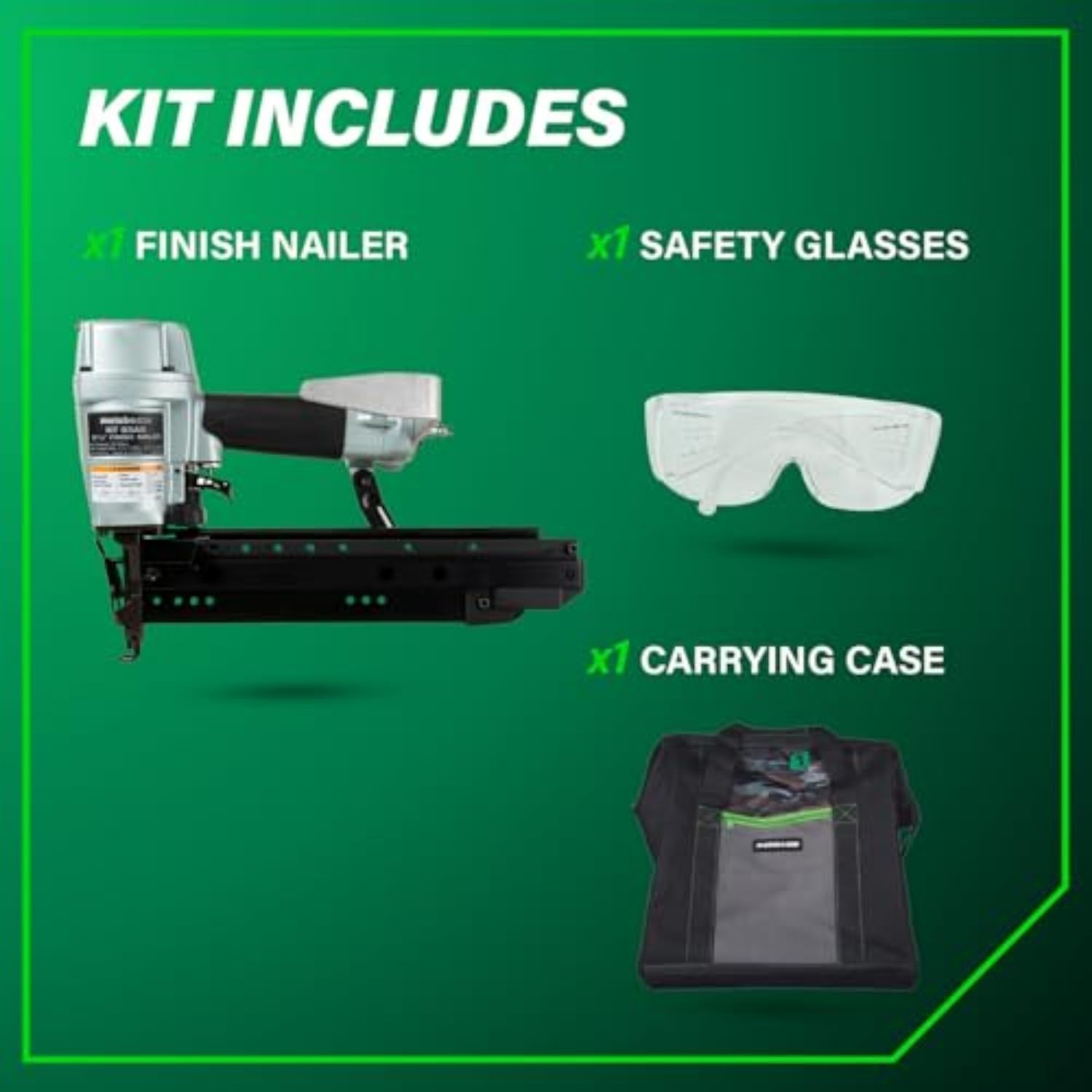 Metabo HPT Pro Finish Nailer, Pro-Preferred Pneumatic Power Nailers for Finish Applications, High Grade Aluminium Magazine, 16 Gauge, 1-1/2″ to 2-1/2″ Straight Nails, NT65A5