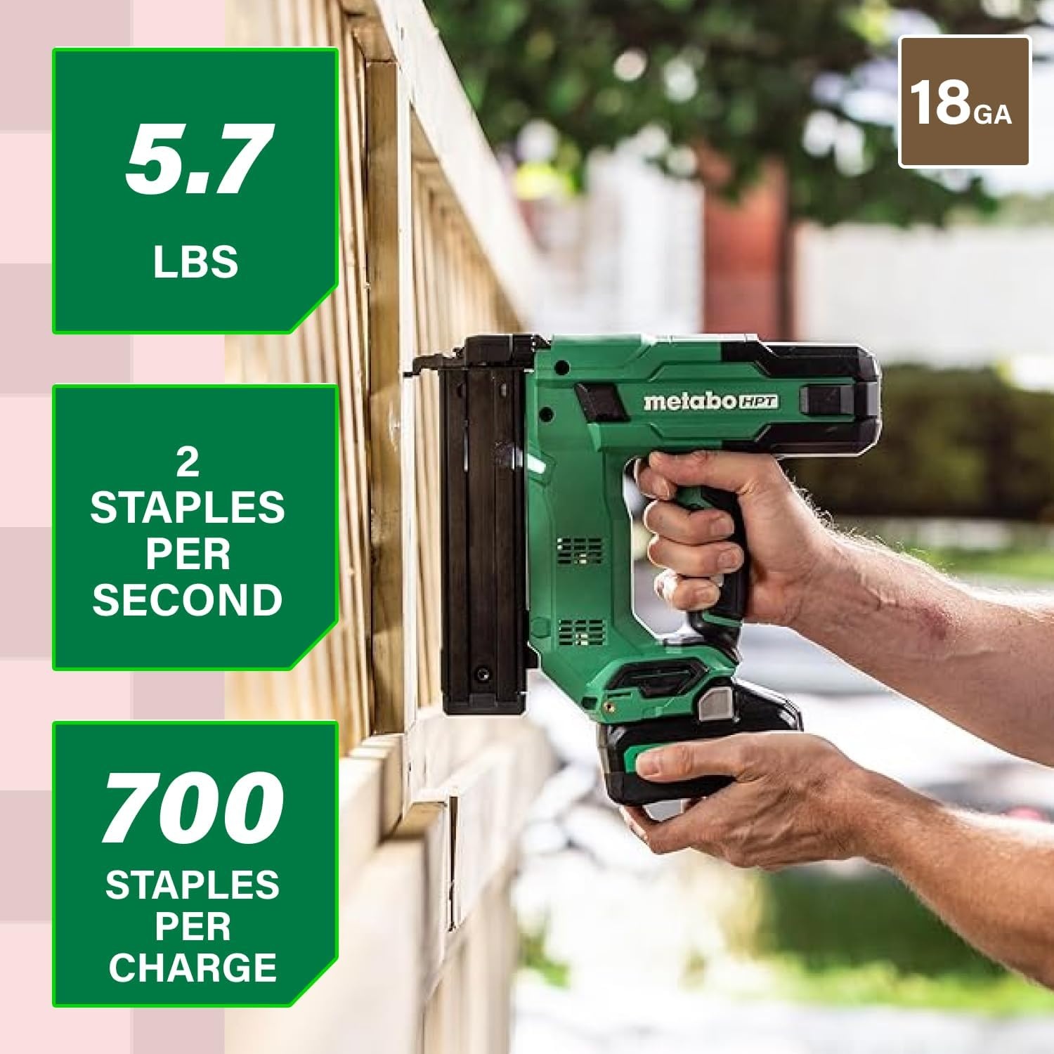 Metabo HPT 18V MultiVolt Cordless Narrow Crown Stapler Kit, 18 Gauge 1-1/2″ Stapler with Power Tool 2.0Ah Lithium Ion Battery, Drives 1/2″ to 1-1/2″ Staples, 5-Year Warranty, N1804DB