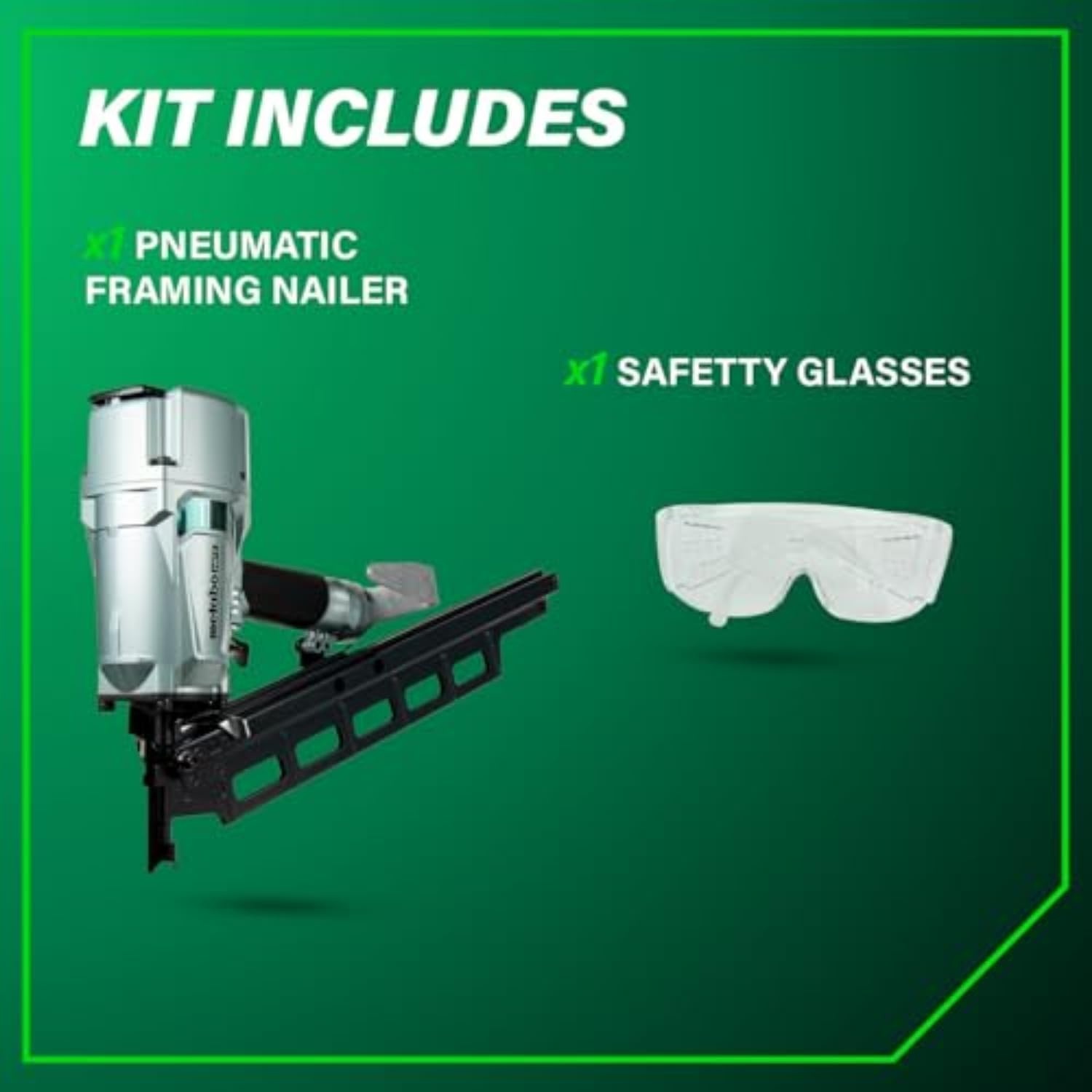 Metabo HPT Framing Nailer, Pro-Preferred Pneumatic Power Nailer & Framing Tool For Flooring, Roof Decking & More, Rapid Response Cylinder Valve, 21° 2″ to 3-1/4″ Plastic Collated Nails, NR83A5(S)(NR83A5(S) Only)
