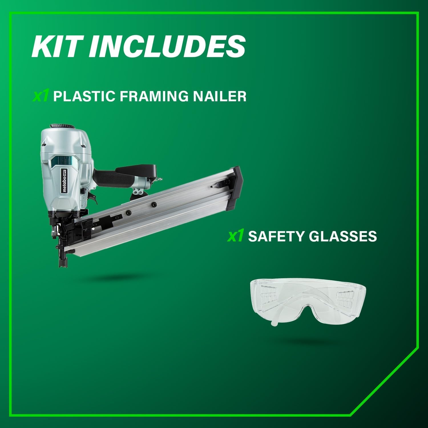 Metabo HPT Framing Nailer, Pro-Preferred Pneumatic Power Nailers in Framing Tools, Powerful Tool With Tool-less Depth Adjustment & Claw Tip, 21° 3-1/2″ Plastic Collated Nails, NR90AC5(Metabo HPT NR90AC5 Only)