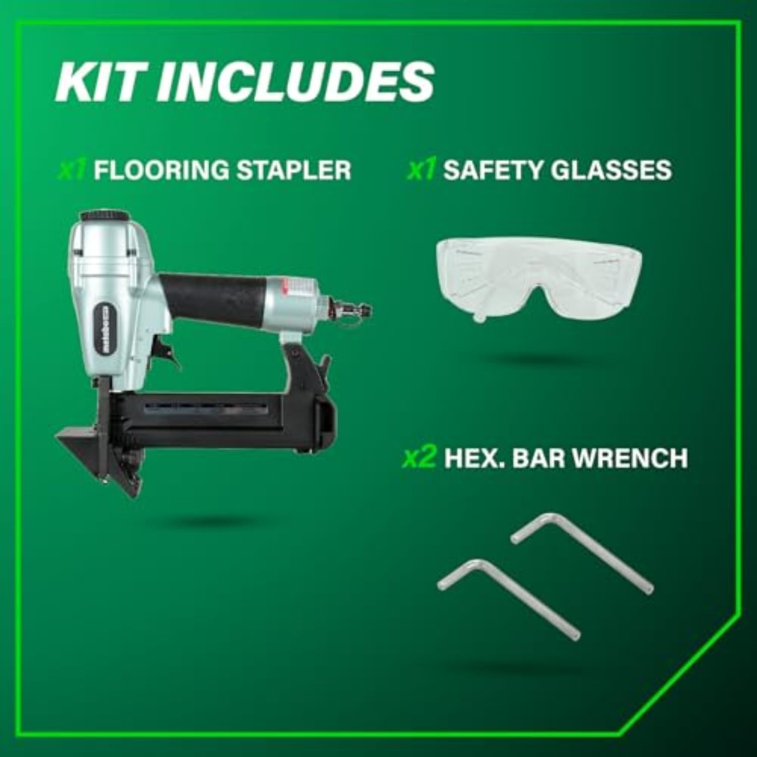 Metabo HPT Flooring Stapler, Pro-preferred Pneumatic Power Nailers, Power Stapler for Hardwood Flooring, 18 Gauge, 1/4″ Staples, Length 1/2″ to 1-9/16″, N4004AB