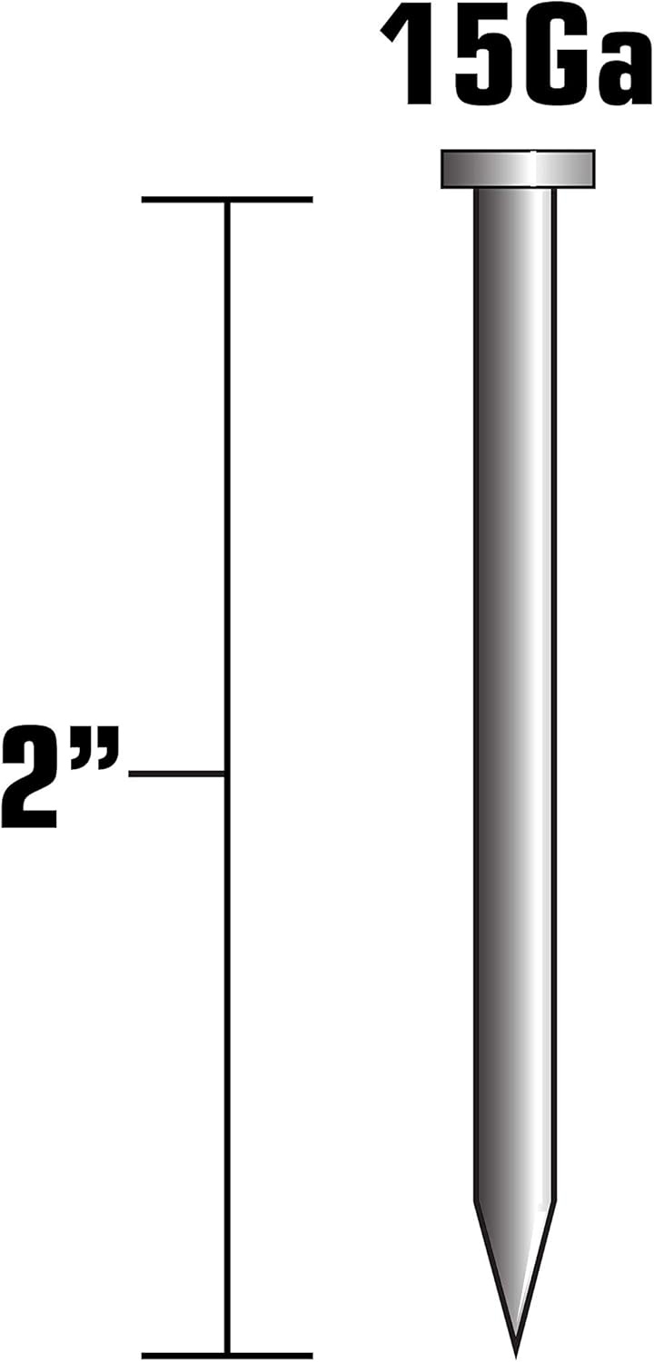 Metabo HPT Finish Nails | 2″ x 15 Gauge | Galvanized | 1000 Count | 24204SHPT(2″ x 15 GA EG)