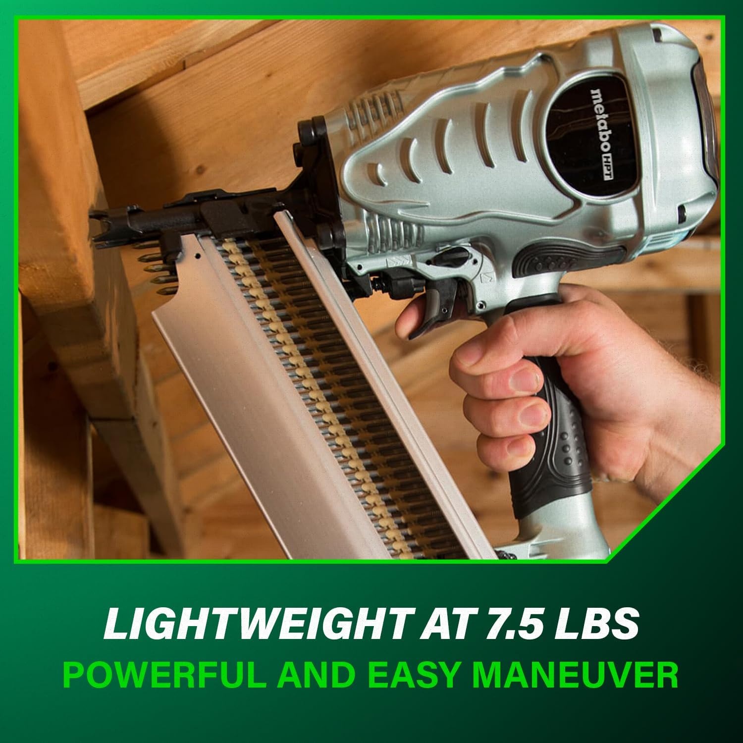 Metabo HPT Framing Nailer, Pro-Preferred Power Nailer for Flooring, Roof Decking, and More, Lightweight 7.5 lbs Framing Tool for 21° 2″ to 3-1/2″ Plastic Collated Nails, NR90AES1(NR90AES1 Only)