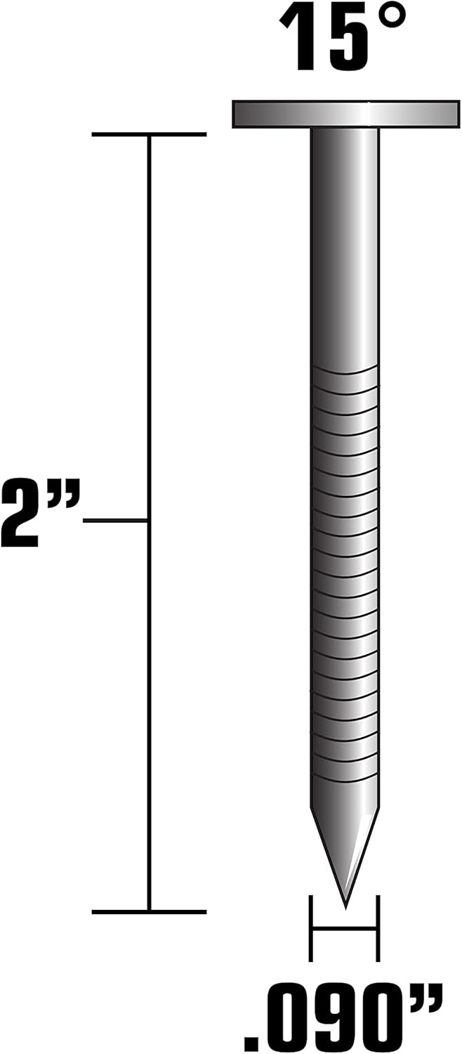 Metabo HPT Wire Coil Siding Nails | 2 Inch x .090 | 304 Stainless Steel | Ring Shank | 900 Count | 13355HPT