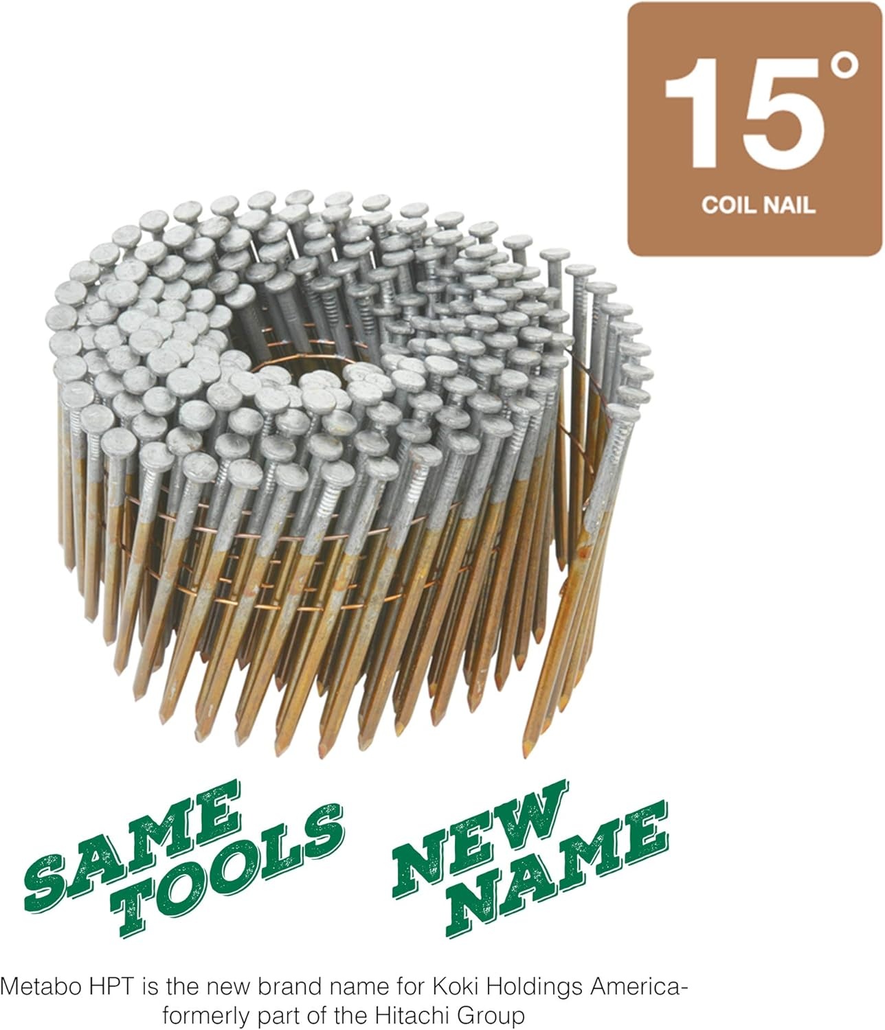 Metabo HPT 3 Inch Full Round Head Wire Coil Nails | 4,000 Count | 12213HPT