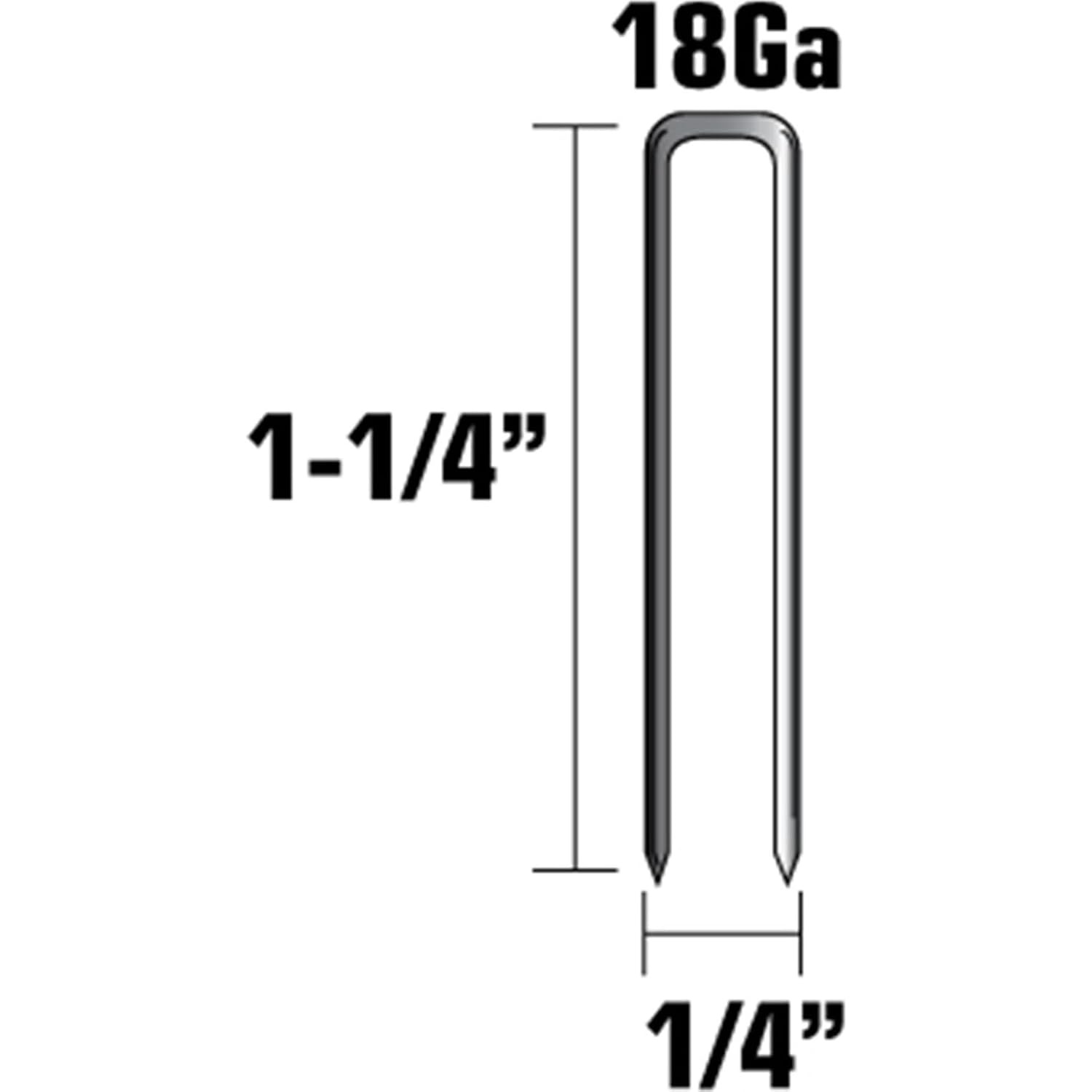 Metabo HPT Finish Staples | 1/4″ x 1-1/4″, 18 Gauge | Electro Galvanized, For N3804AB3 | 5000 Count | 11105SHPT(18 Gauge x 1-1/4-In x 1/4-In)