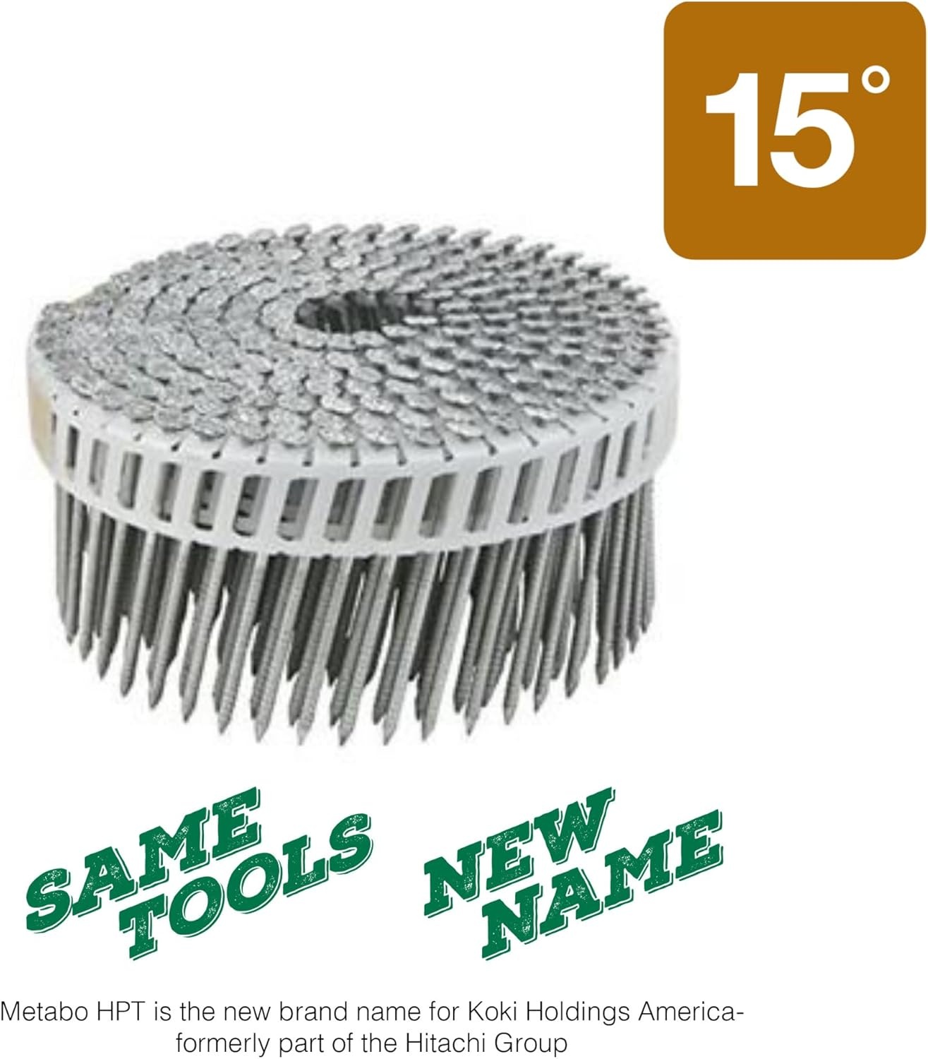 Metabo HPT 13305HPT Plastic Sheet Hot Dipped Galvanized Coil Fiber Cement Nails 1-3/4″ x .092 Rg | 6000 Count