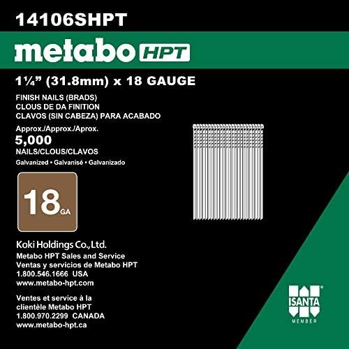 Metabo HPT 1-1/2 Inch 18 Gauge Brad Finish Nail | 5,000 Count | 14107SHPT(1-1/4″ x 18 GA EG)