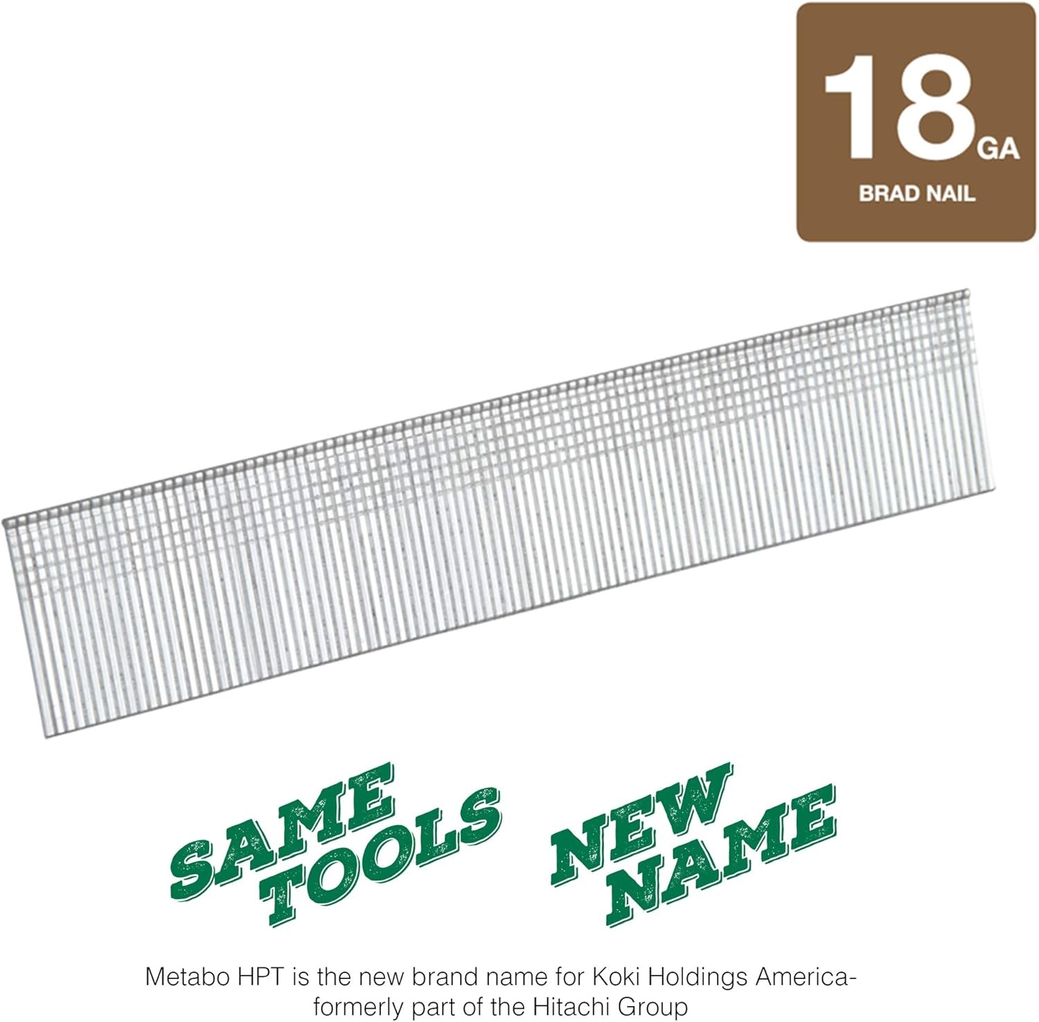 Metabo HPT Brad Nails | 1-Inch x 18 Gauge | Smooth | Electro Galvanized | 1,000 Count | 24102THPT(3/4-Inch x 18 GA)