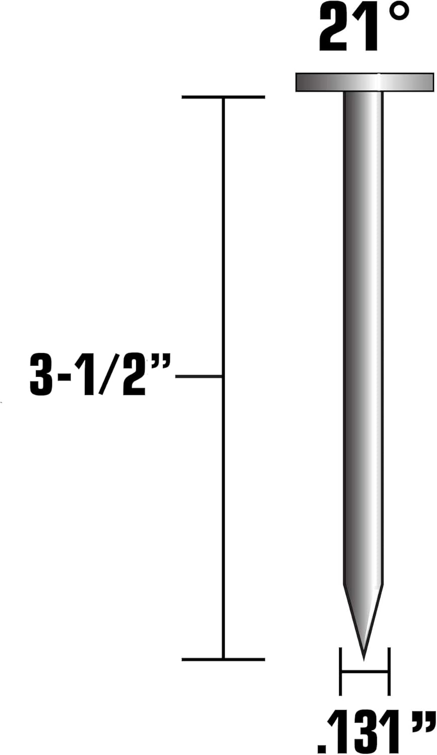 Metabo HPT 10120HPT 3-1/2″ x 0.131 SM Full Round Head Brite Basic Plastic Strip Framing Nails | 4000 Count