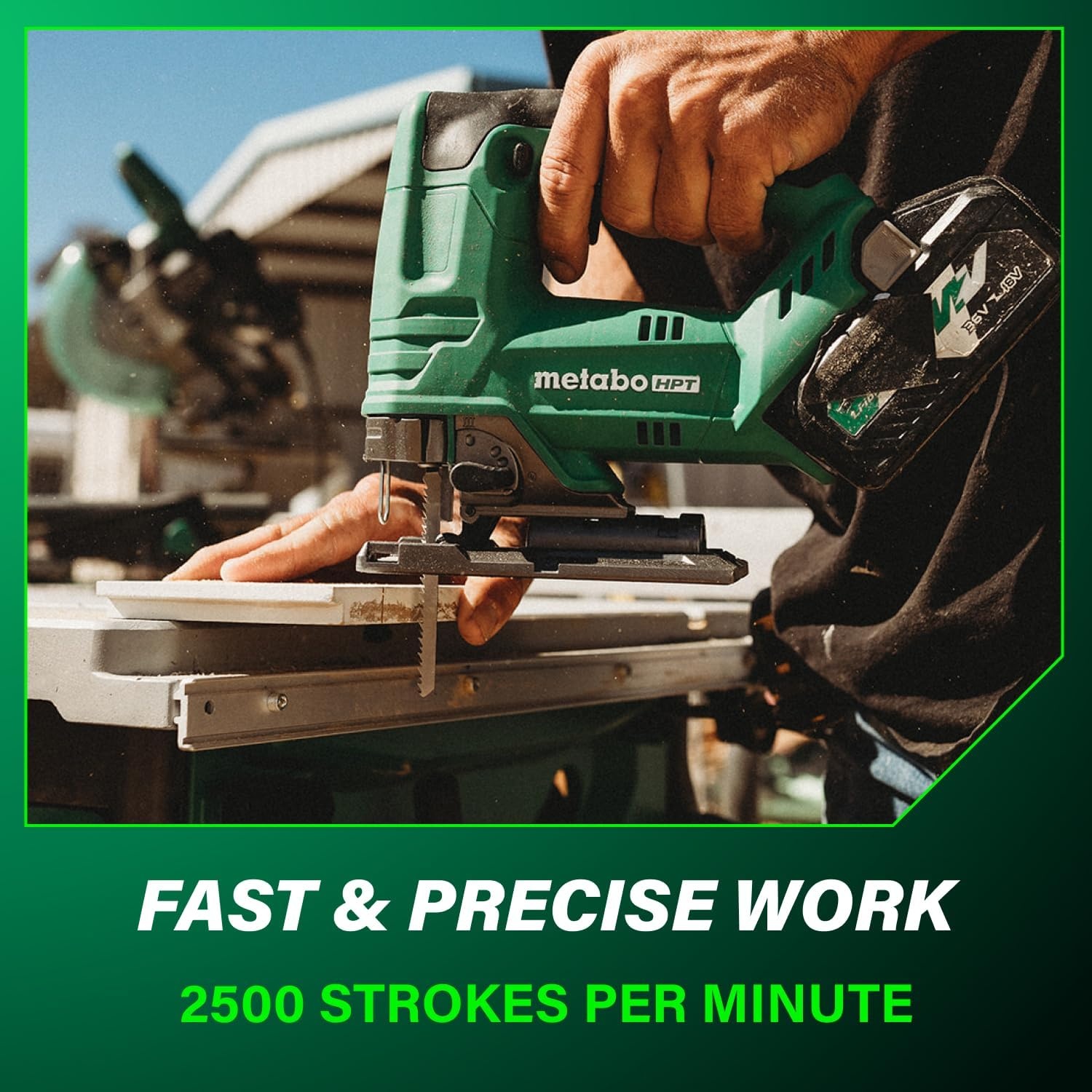 Metabo HPT 18V Cordless Jig Saw, Lightweight Design at 4.2 lbs, 2,500 Strokes Per Minute, 4 Cutting Modes, Tool-Less Blade Change, LED Light, Dust Blower, Tool Body Only, C3607DBQ4