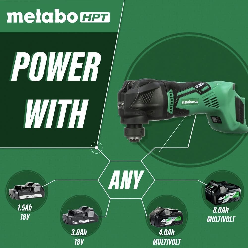 Metabo HPT 18V MultiVolt Cordless Oscillating Multi-Tool, Low Vibration Design, Universal Design, 6 Speed Settings, User Vibration Protection, Starlock, Tool Body Only, CV18DAQ4(CV18DBLQ5)