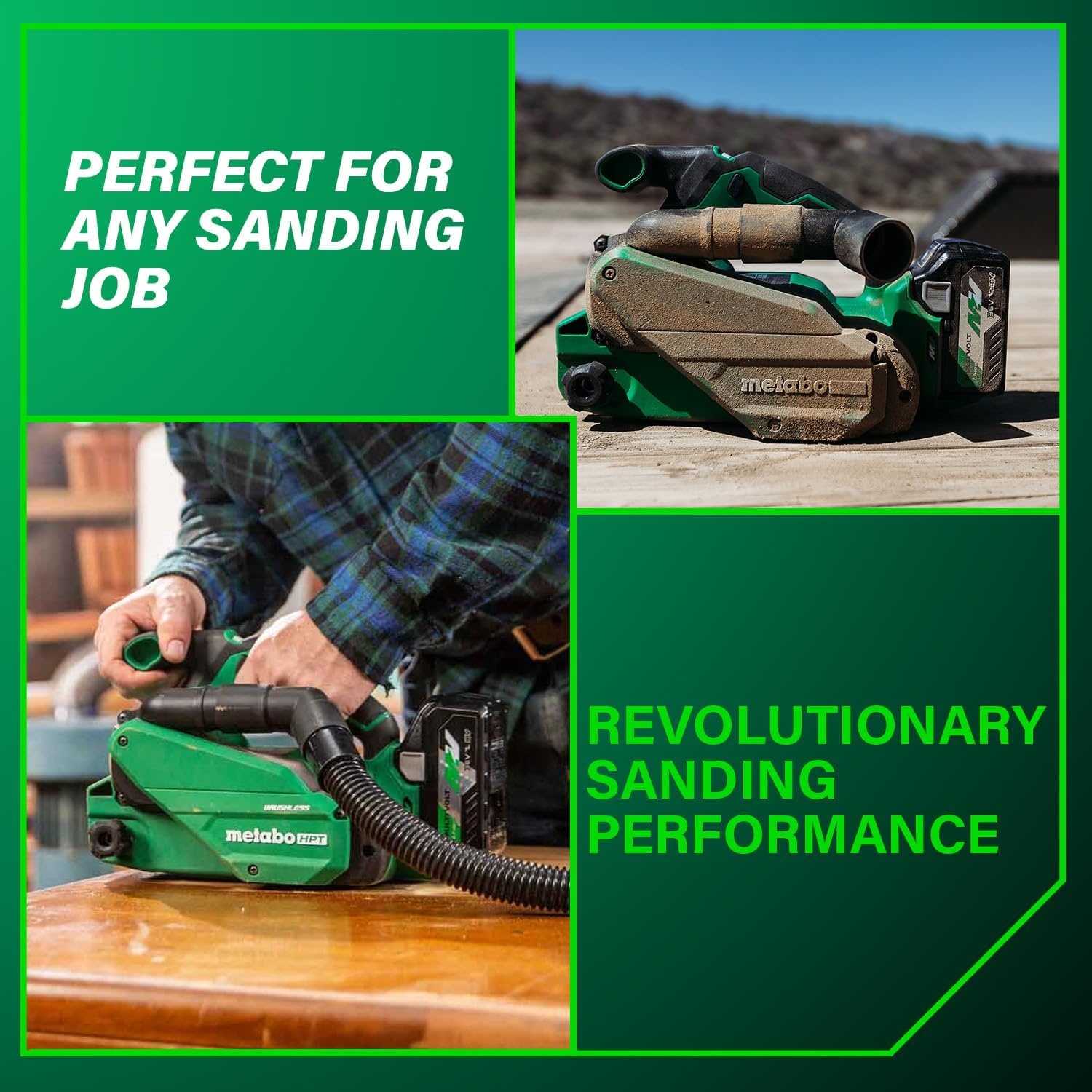 Metabo HPT 36V MultiVolt Cordless Brushless 3″ x 21″ Belt Sander, Power Sander Kit, Variable Speed, Auto Mode, Compatible with 18V/36V Metabo HPT Battery or AC Adapter, Tool Body Only, SB3608DAQ4(SB3608DAQ4 (36V MultiVolt™ Cordless))