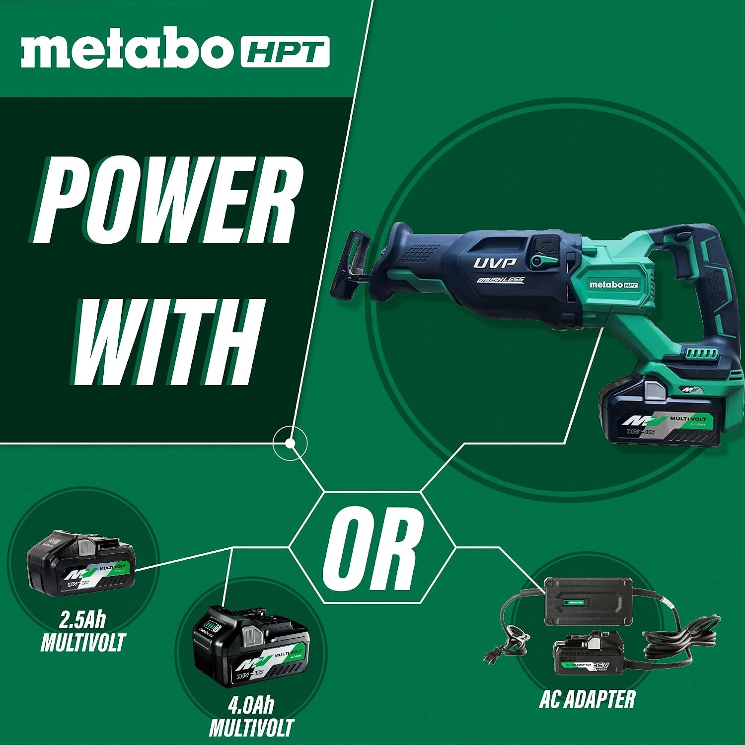 Metabo HPT 36V MultiVolt™ Brushless Reciprocating Saw Kit, CR36DA