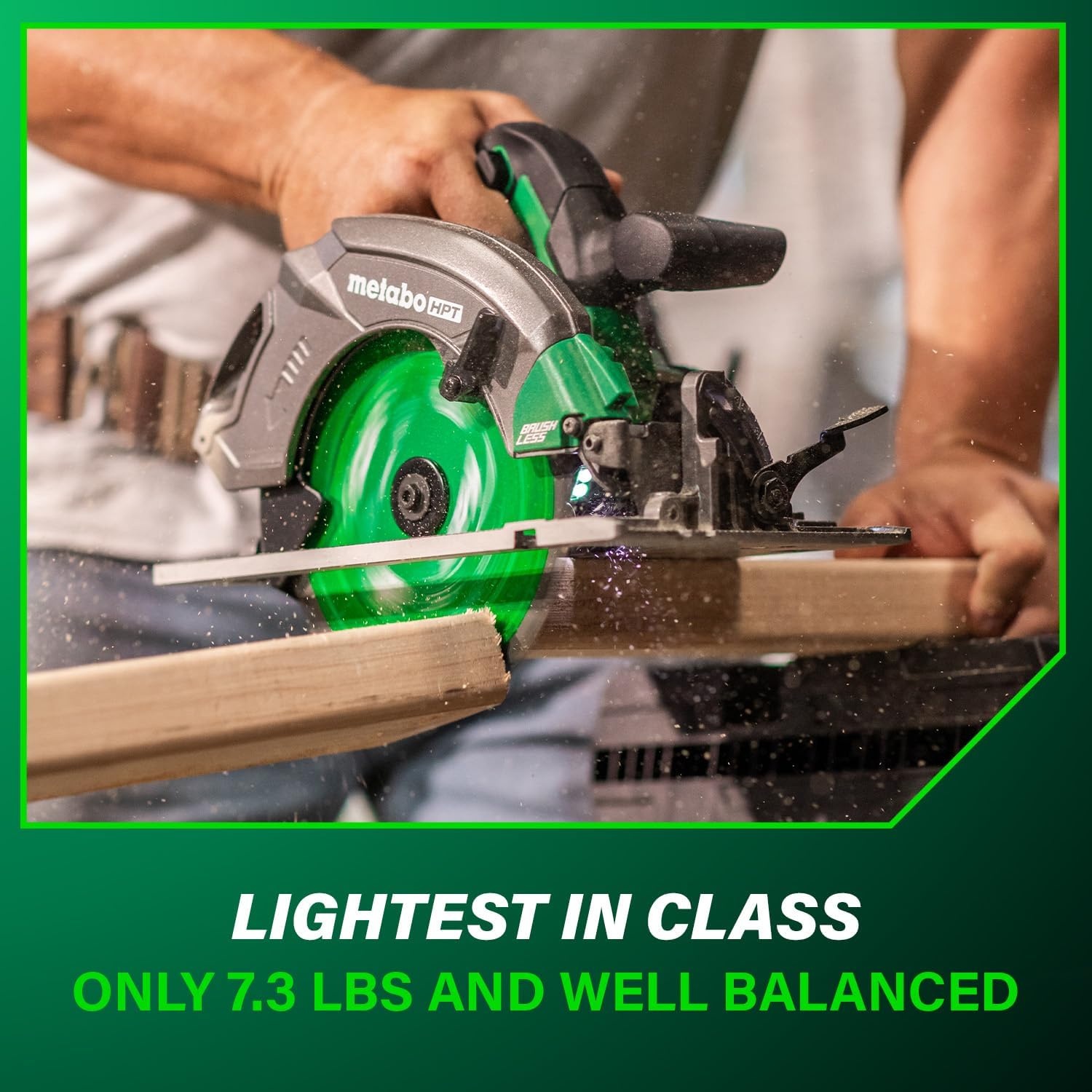 Metabo HPT 18V MultiVolt 7-1/4 Inch Cordless Circular Saw, High Torque, Lightweight Design, Up to 200 2×4 Cuts/Charge, Accepts 18V and 36V MultiVolt Metabo HPT Batteries, Tool Body Only, C1807DAQ4(C1807DAQ4 Only)