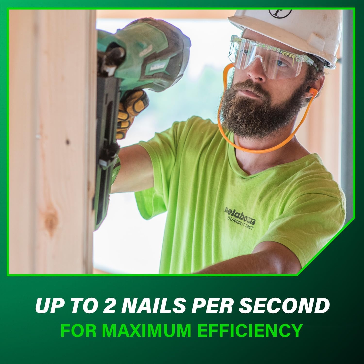 Metabo HPT 18V MultiVolt Cordless 21° Framing Nailer Kit, 3-1/2″ Plastic Strip Framing Cordless Nailer, Power Tool with 4.0Ah Lithium Ion Battery, Drives 2″ to 3-1/2″ Nails, NR1890DRA(NR1890DRST)