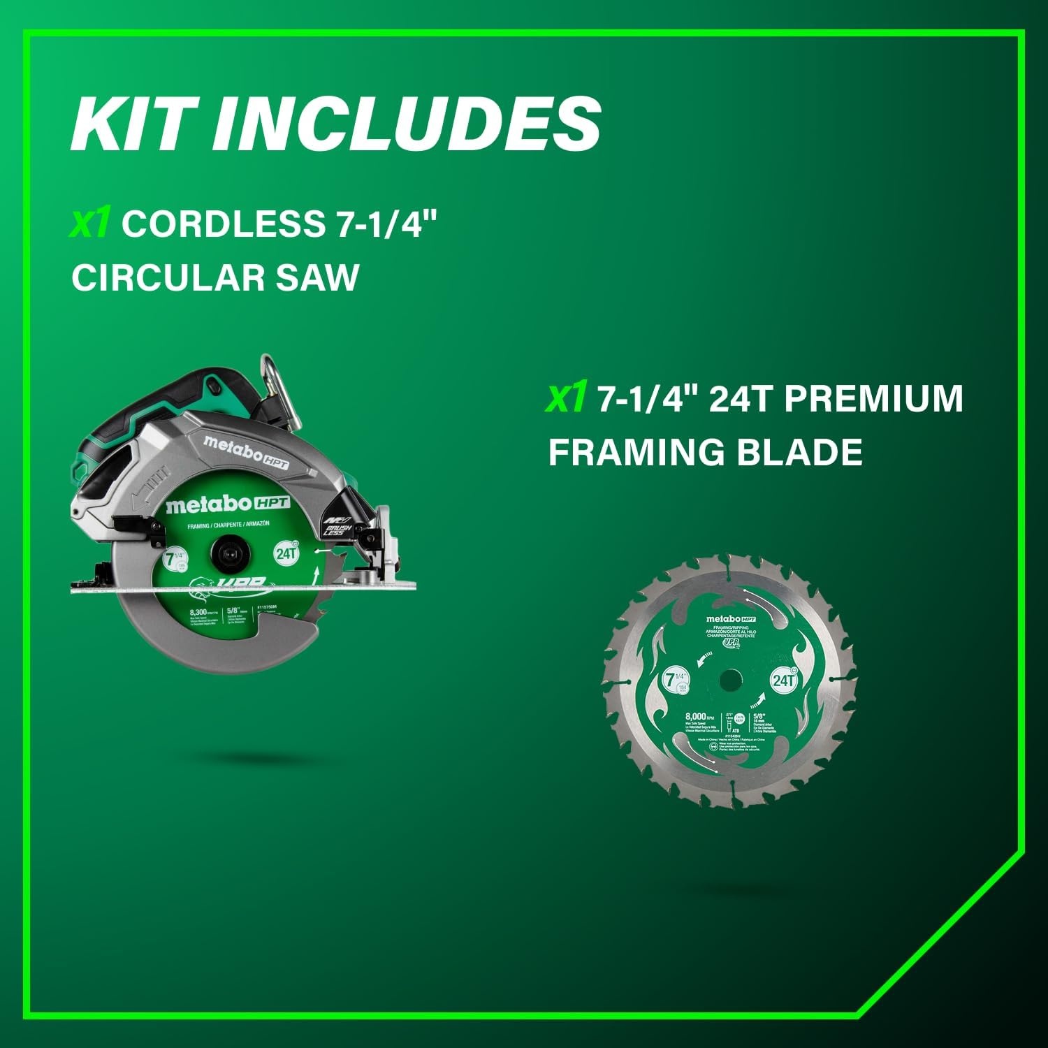 Metabo HPT 36V MultiVolt™ Cordless Circular Saw | 7-1/4-in | Tool Body Only | C3607DAQ4(C3607DBQ4 (Next Gen Model))
