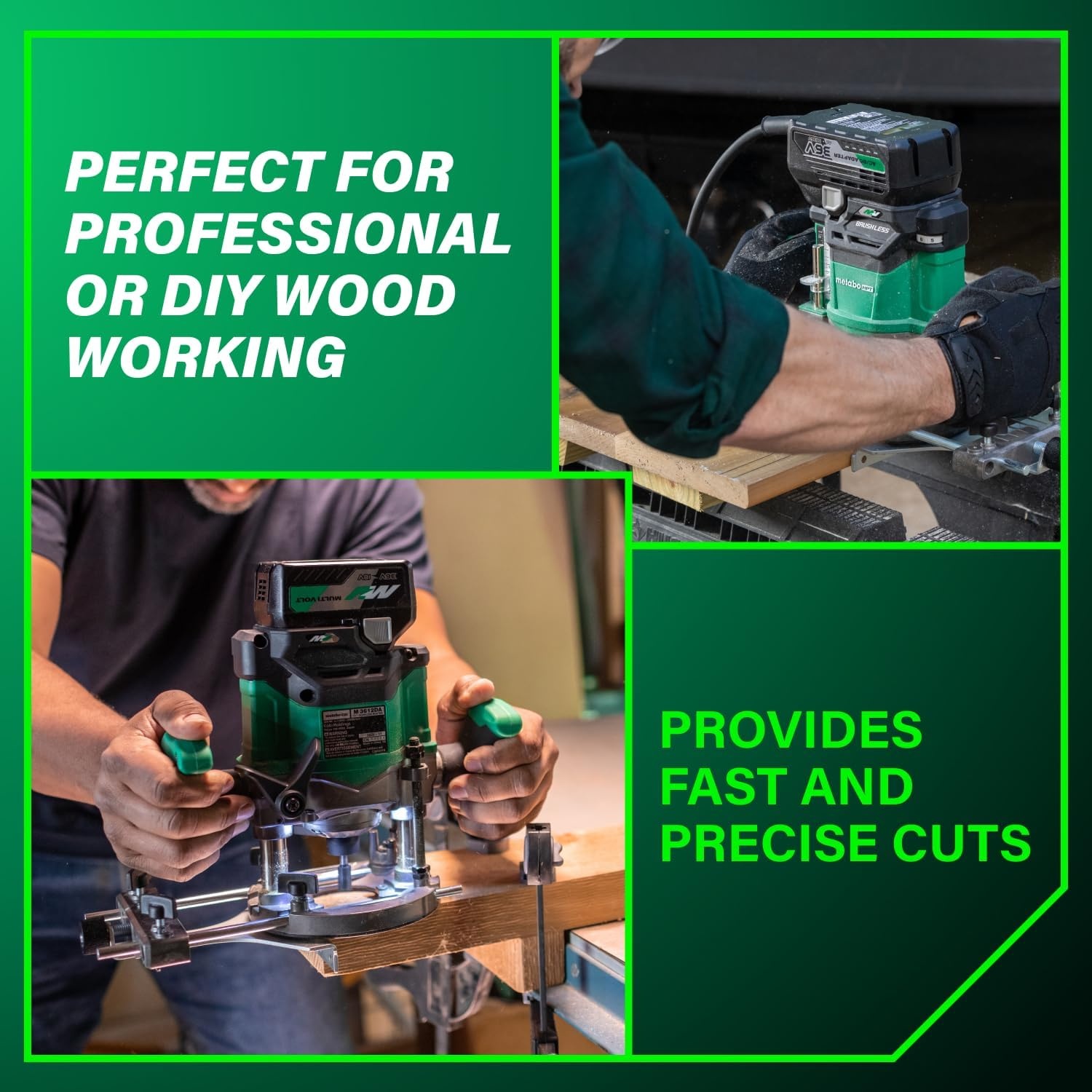 Metabo HPT Cordless Plunge Router, 36V Variable Speed Router, Up to 46 Feet per Minute, Lightweight Design, LED Work Light, 2020 Pro Tools Innovation Award Winner, Tool Body Only, M3612DAQ4(M3612DAQ4 (Tool Only))