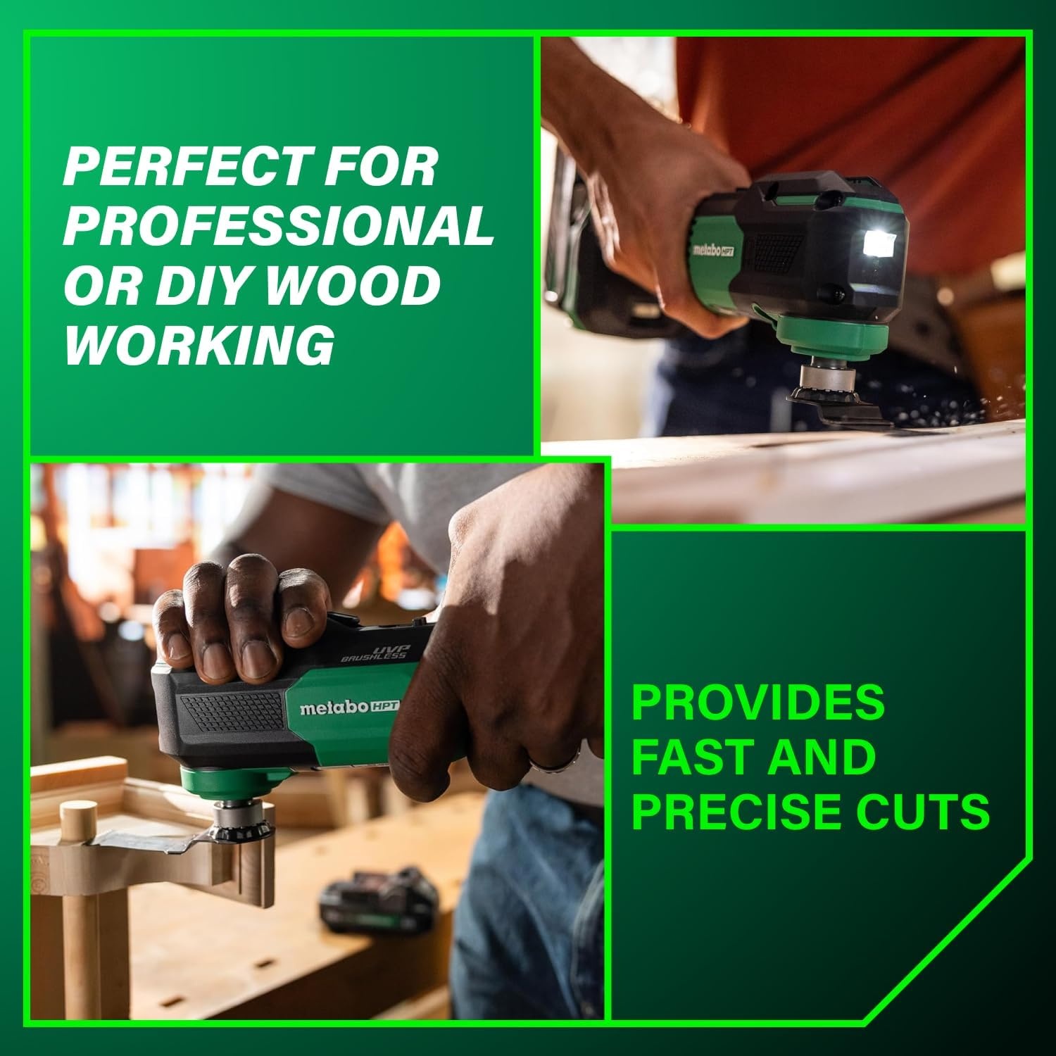 Metabo HPT 18V MultiVolt Cordless Oscillating Multi-Tool, Low Vibration Design, Universal Design, 6 Speed Settings, User Vibration Protection, Starlock, Tool Body Only, CV18DAQ4(CV18DAQ4 – Next Gen Model)