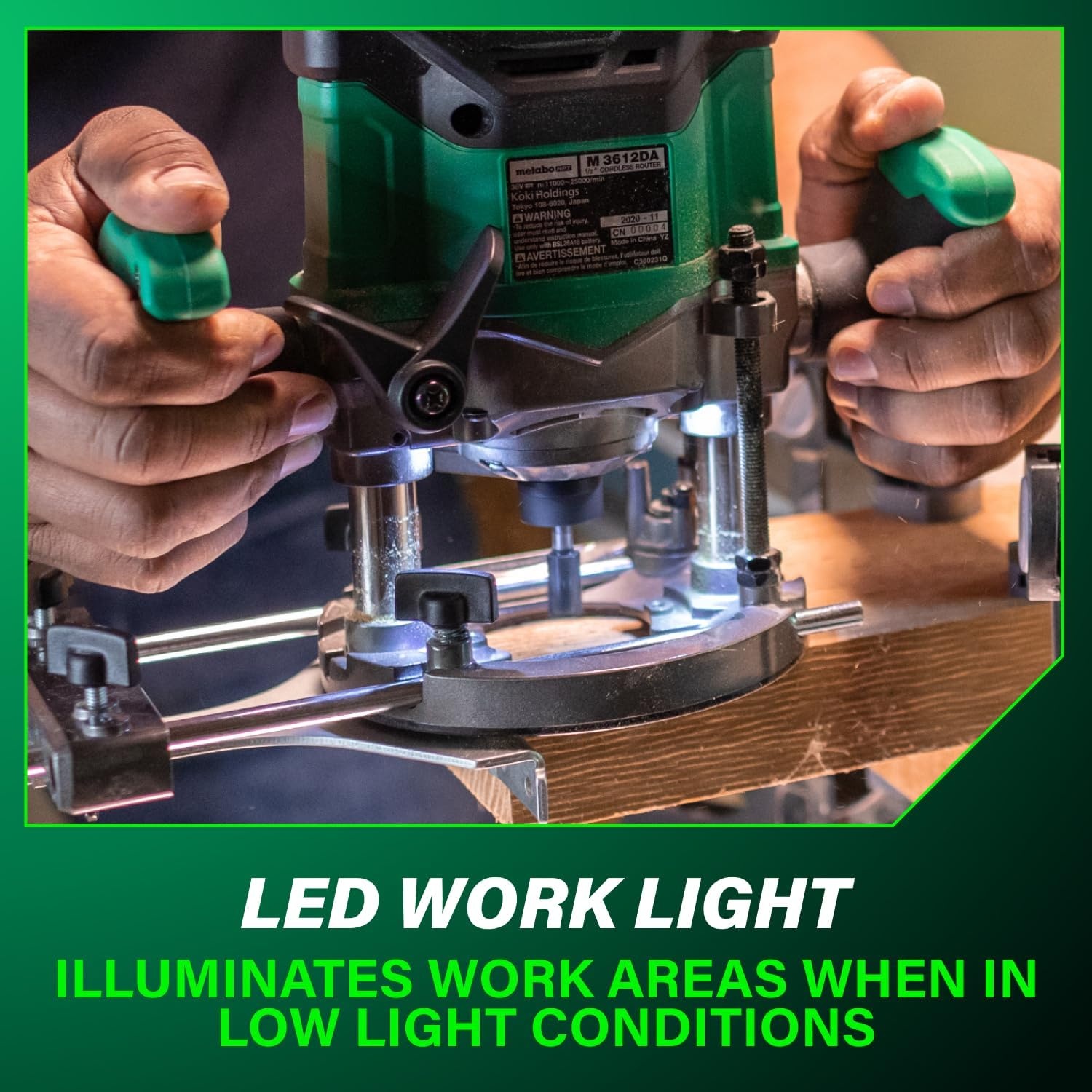 Metabo HPT Cordless Plunge Router, 36V Variable Speed Router, Up to 46 Feet per Minute, Lightweight Design, LED Work Light, 2020 Pro Tools Innovation Award Winner, Tool Body Only, M3612DAQ4(M3612DA (Kit))