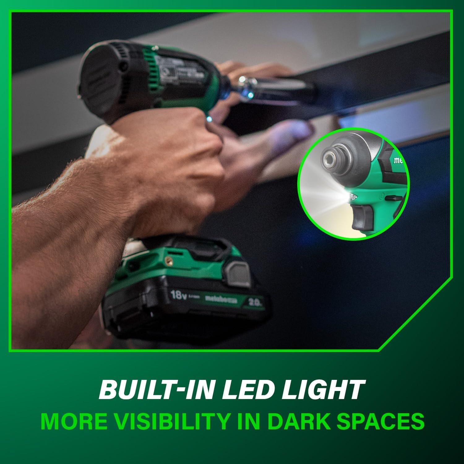 Metabo HPT 18V MultiVolt Cordless Brushless Driver Drill & Impact Driver Combo Kit, Power Tool Kit, 2 Lithium-Ion Metabo HPT Batteries and Charger, High Torque, Compact Lightweight Design, KC18DEXQB(KC18DEXQB Only)