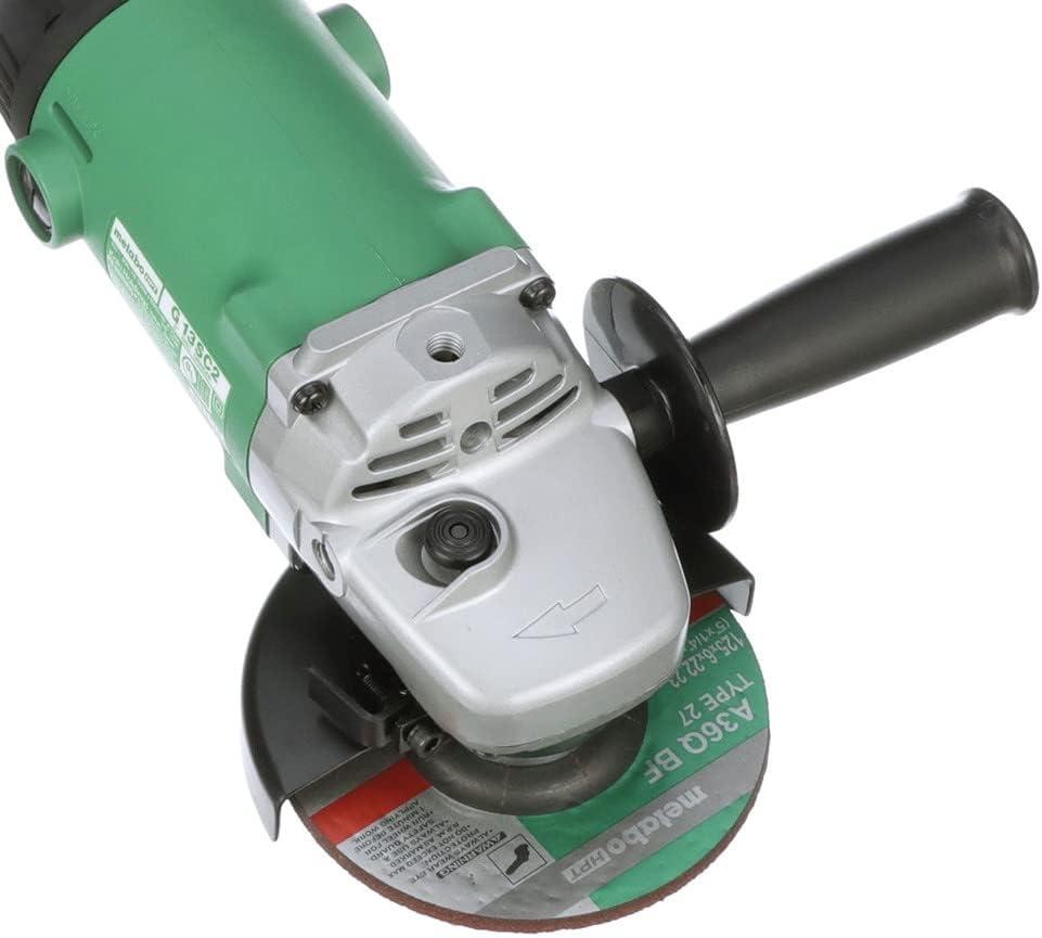Metabo HPT Angle Grinder, 5-Inch, 11-Amp Dust-Resistant Motor, Trigger Lock-On, 10,000 RPM, Compact & Lightweight Design, 1-Year Warranty (G13SC2)(Metabo HPT G13SC2)