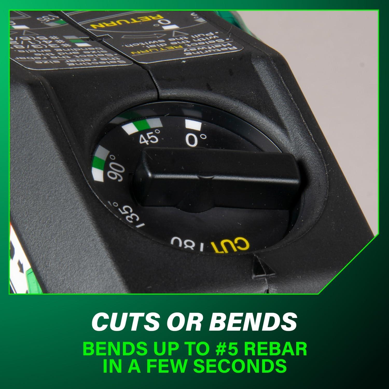 Metabo HPT Portable Rebar Bender and Cutter, 8-Amp Motor, Grade 60 rebar, Maximum 180° Angle, Variable Speed Trigger, Lightweight Design, Precision Bends and Cuts, VB16Y(36V MultiVolt Cordless)