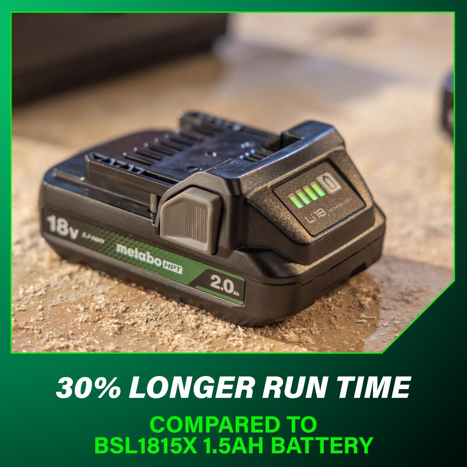 Metabo HPT 18V Lithium Ion Battery & Charger Kit, 2.0Ah Batteries with Charge Indicators, Lightweight Design, Long Lasting Power with 30% Longer Runtime, Multiplex Protection Circuit, UC18YKSLS