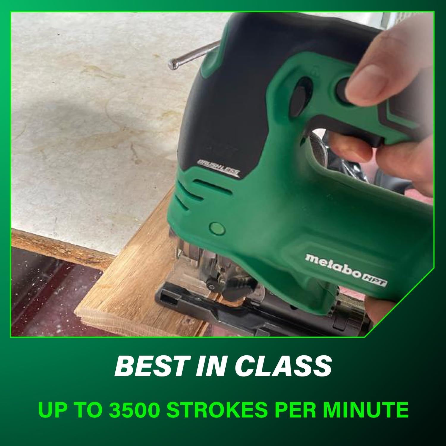 Metabo HPT 36V MultiVolt Cordless Brushless Orbital Jig Saw, Best in Class Cutting Performance, 4-Stage Orbital Action, Variable Speed Control, Lightweight Tool Design, Tool Body Only, CJ36DAQ4