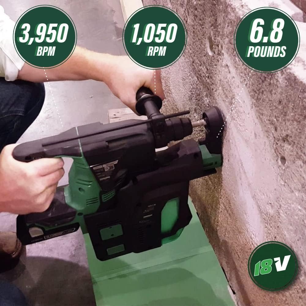 Metabo HPT Rotary Hammer Drill | Tool Body Only – No Battery | 18V Cordless | SDS Plus | DH18DBLQ4
