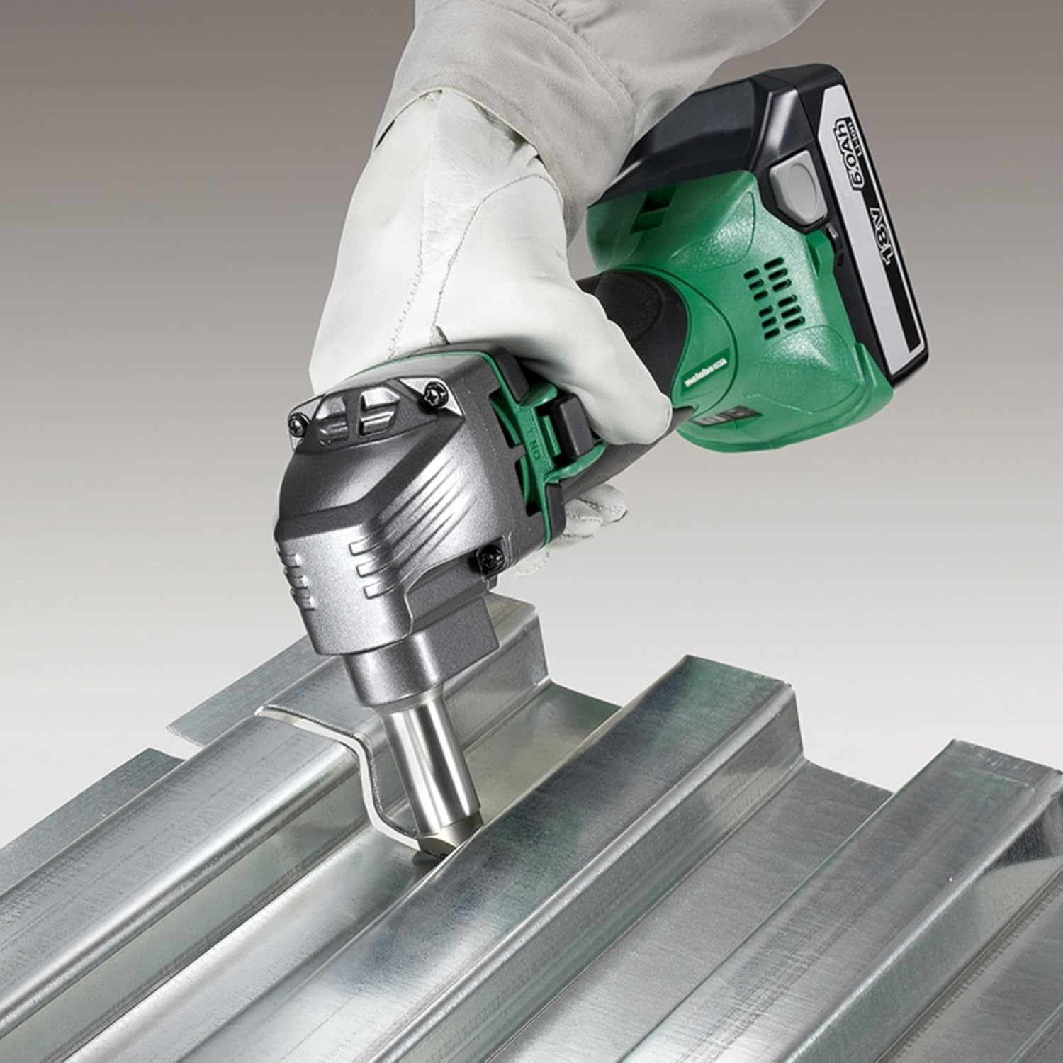 Metabo HPT 18V MultiVolt™ Cordless Nibbler | Tool Only – No Battery | For Ribbed Metal Panels | 180 Degree 3-Stop Die Holder | CN18DSLQ4