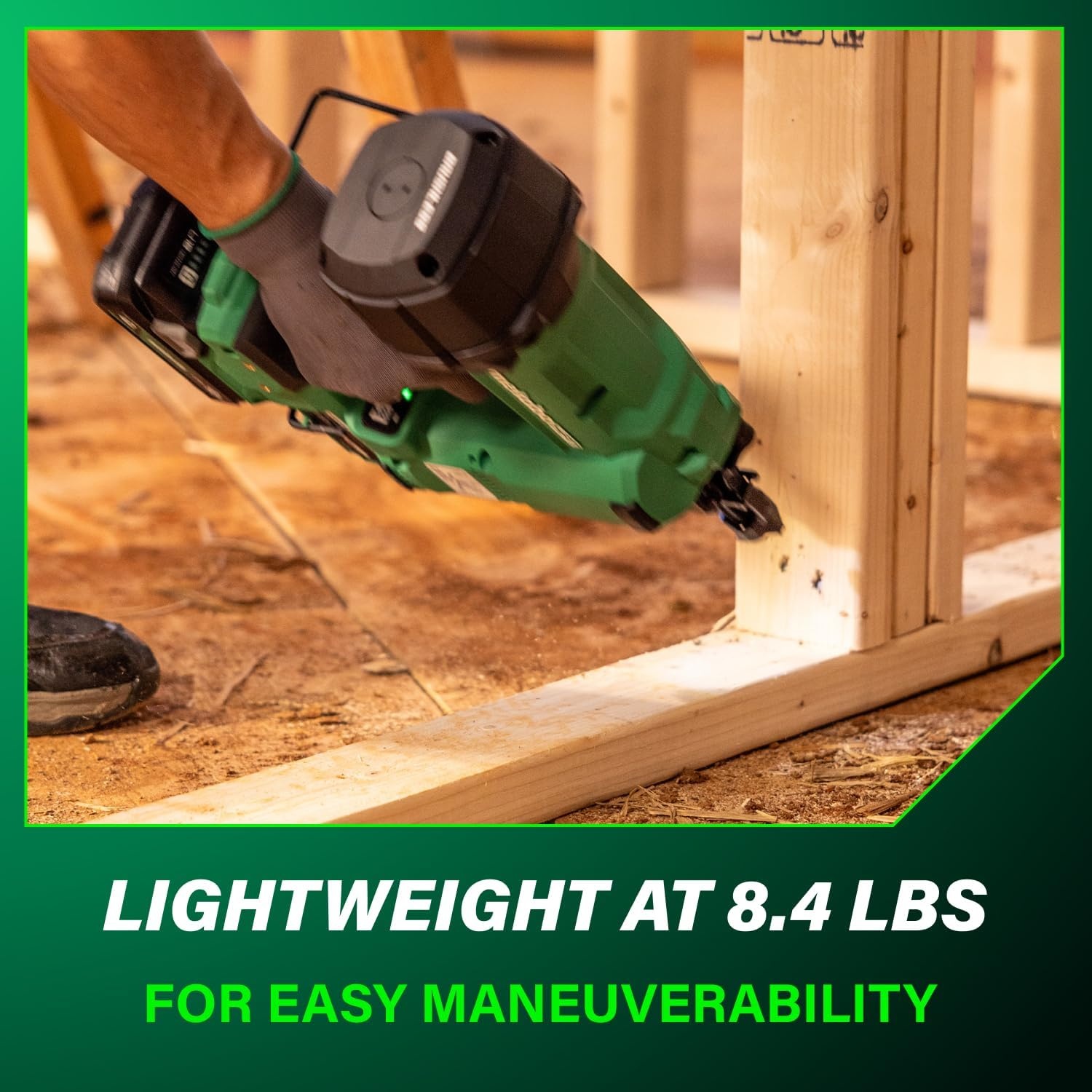 Bundle of Metabo HPT Cordless Framing Nailer, 18V – 4.0 Ah, MultiVolt™, 21 Degree, 3-1/2-Inch Plastic Strip Nails, NR1890DRA + Metabo HPT 18V/36V MultiVolt™ Battery | 380083M