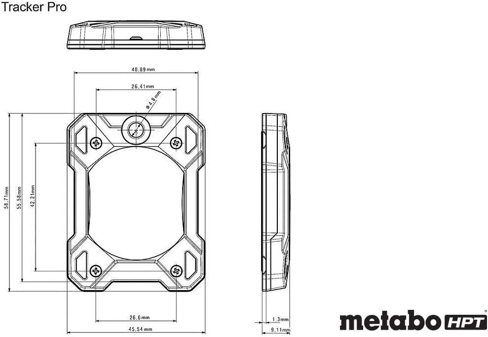 Metabo HPT Tracker Pro, 200 Ft Bluetooth Range, 3-Year Battery Life, IP 67 Rating, Internal Speaker, Smart Alerts, Multiple Ways to Attach to Tools, 383312M