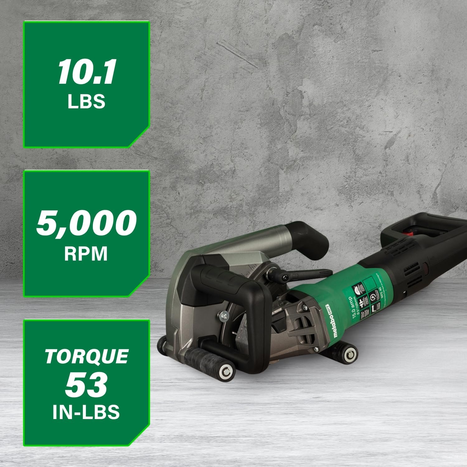 Metabo HPT MFE 40 Wall Chaser For Concrete, 5-Inch Cutting Disc, 15 Amps, High-Power Drive System, Tacho-Constamatic Electronics, Dust Protection, Torque Limiting Clutch, Made in Germany, 646040620(Metabo HPT MFE 40)