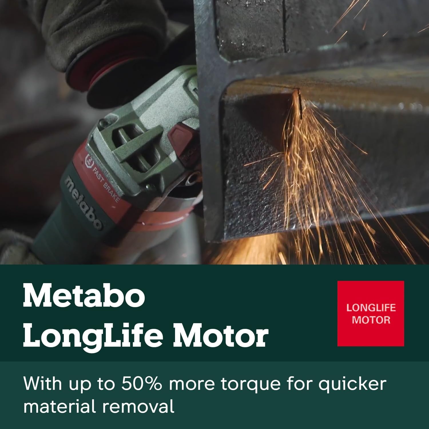 Metabo HPT Corded Angle Grinder 5 Inch, 13.5 AMP Electric Angle Grinder Tool, Variable Speed, VTC Electronics, 2800-9600 RPM, Made in Germany, Heavy Duty Power Tools, WEV 15-125 HT, 646562420(Metabo WEV 15-125 HT)