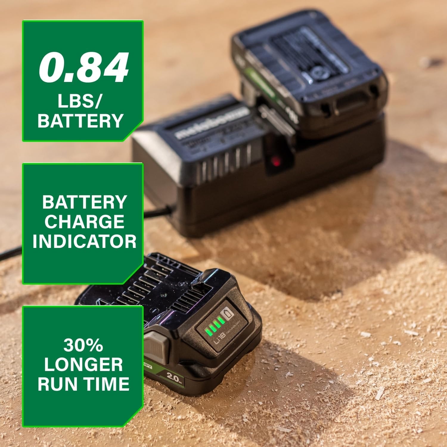 Metabo HPT 2-Pack 18V Batteries + Charger Kit, UC18YKSLQBYM