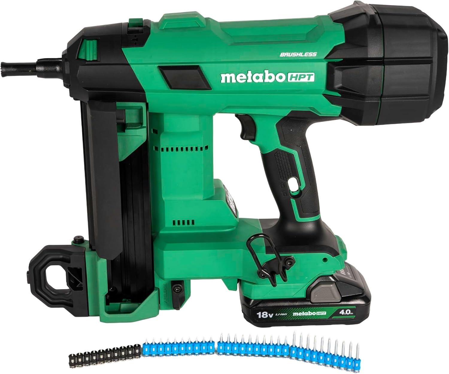 Metabo HPT 18V Cordless Concrete Pin Nailer Kit, Highest Impact Energy in its Class (110 Joules), Compatible with Other Brands Pins, 1/2-Inch to 1-9/16-Inch Nail Length, NC1840DA
