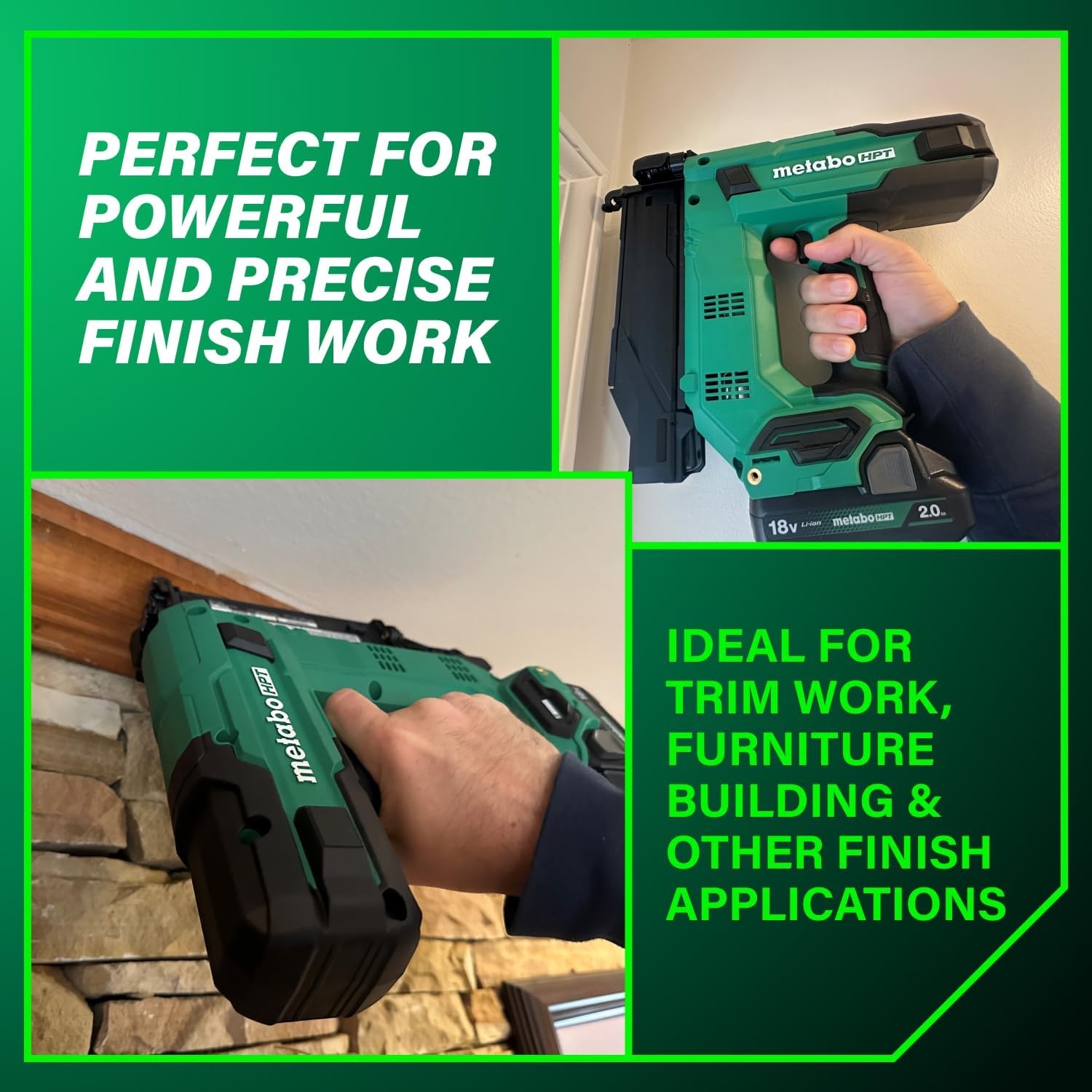 Metabo HPT 18V Compact Cordless Brad Nailer, 18 GA, Tool Only, NT1850DGQ4