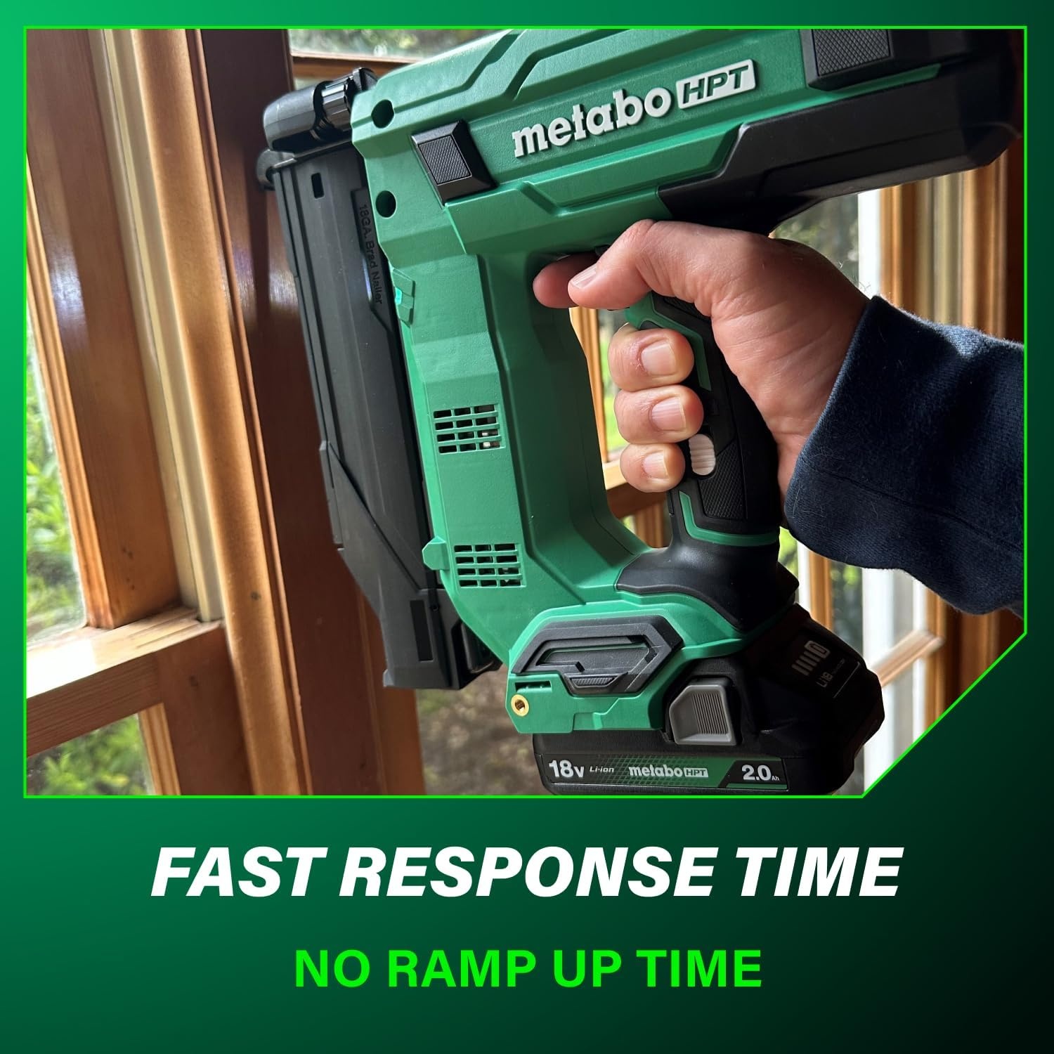 Metabo HPT 18V Compact Cordless Brad Nailer, 18 GA, Tool Only, NT1850DGQ4
