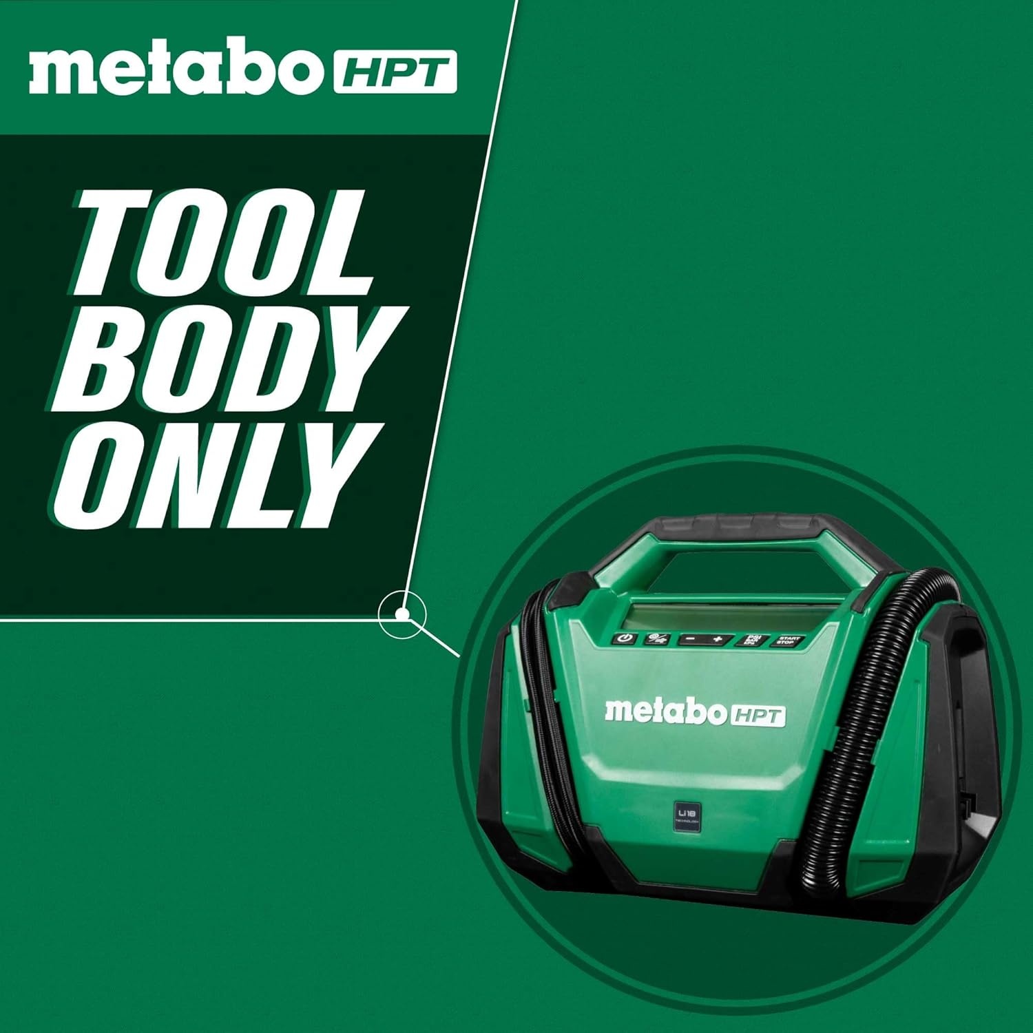 Metabo HPT 18V MultiVolt Cordless Dual Function Inflator, Portable Air Inflator with High Pressure and High Volume Modes, 160 PSI Max Pressure, LED Light, Tool Body Only, UP18DAQ4(18V Air Inflator Only (Tool Only))