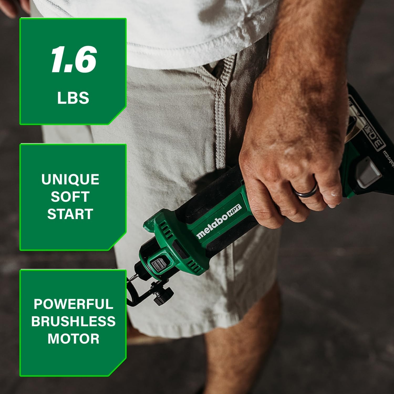 Metabo HPT 18V MultiVolt Cordless Drywall Cut Out Tool, Brushless Motor, 28,000 RPM, Interchangeable Collets, Unique Soft Start, Ergonomic Design, LED Light, Belt Hook, Tool Body Only, M18DYAQ4(‎M18DYAQ4 Only)